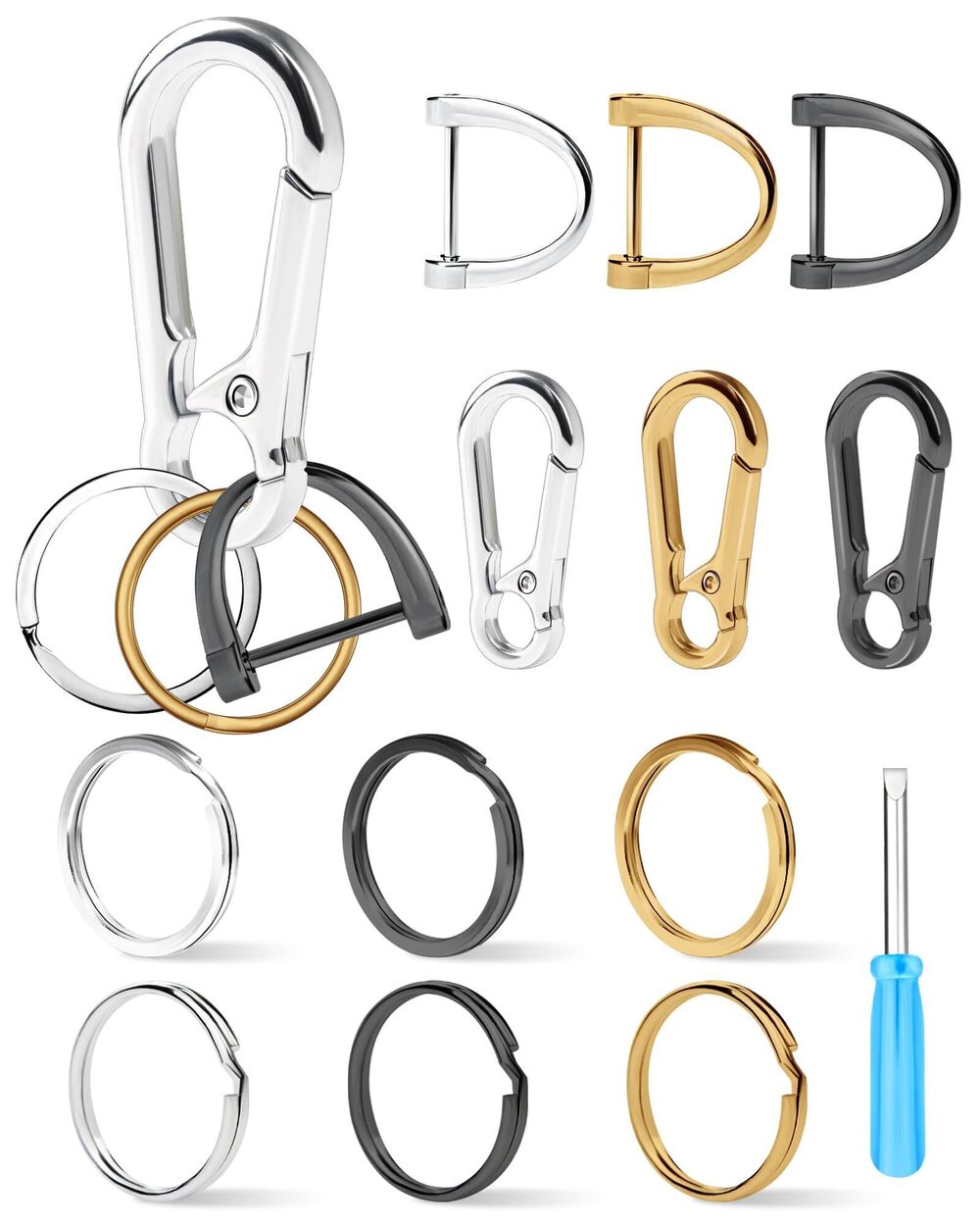 4215 325PCS Keychain Making Kit - Keychain Clip, Key Ring, Lobster Claw